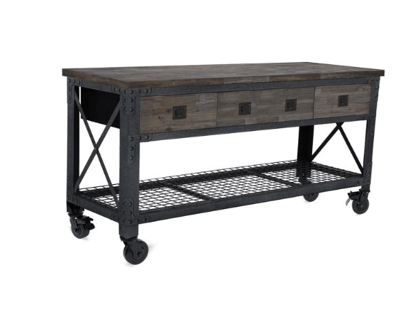 Duramax 72"Wx24"D 3-Drawer Rolling Workbench Aged Espresso 68001E