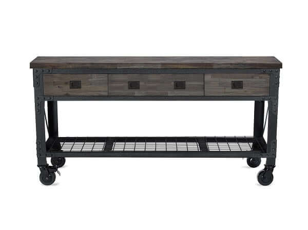 Duramax 72"Wx24"D 3-Drawer Rolling Workbench Aged Espresso 68001E