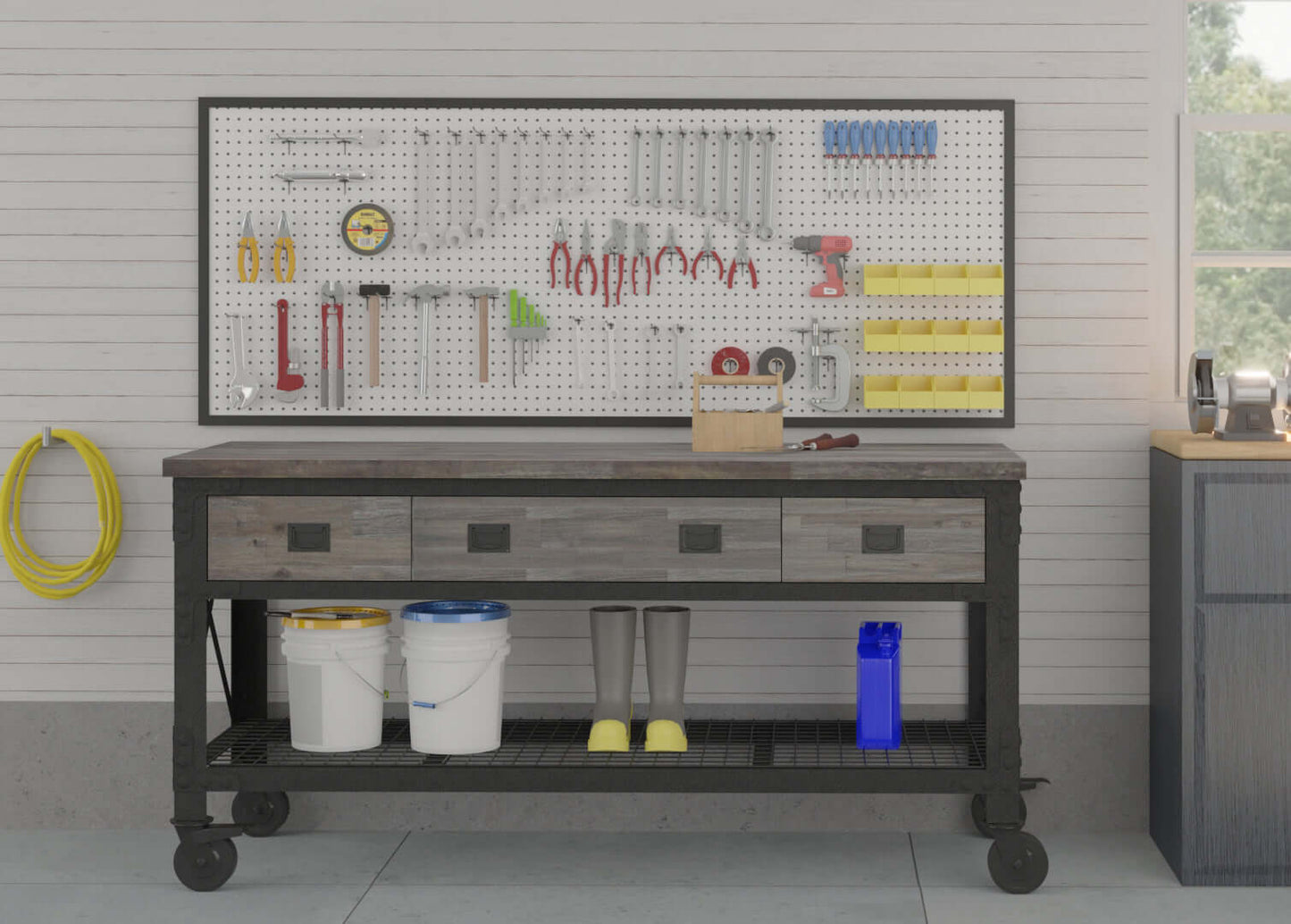 Duramax 72"Wx24"D 3-Drawer Rolling Workbench Aged Espresso 68001E