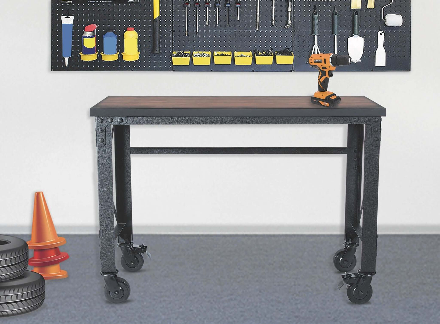Duramax L52" x D24" x H37" Rolling Worktable No Drawers 68022