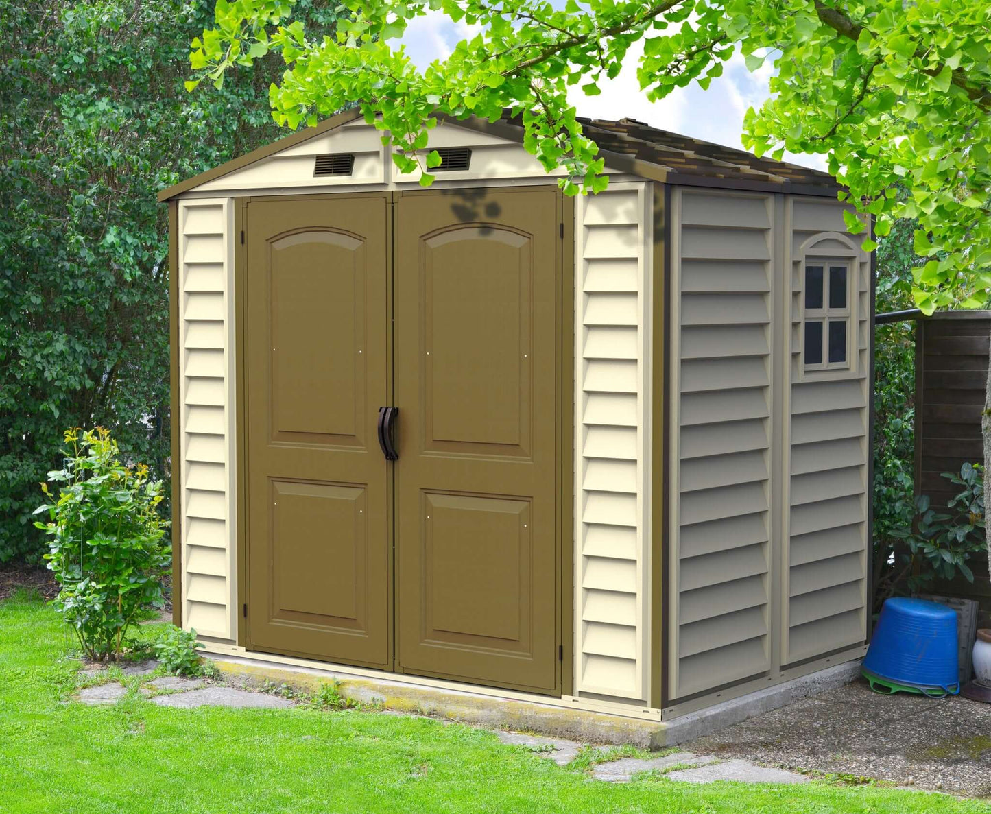 Duramax 8' x 6' StoreAll Vinyl Shed with Foundation 30115