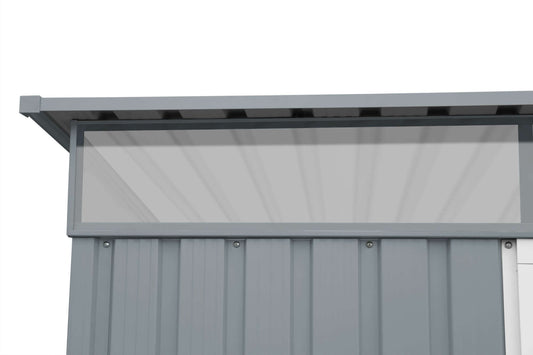 Duramax 8x6 Top Pent Roof w/ Skylight - Light Gray 20552 close up skylight