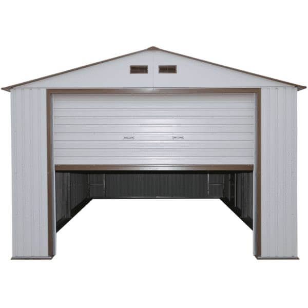 Duramax 12 x 26 Imperial Metal Garage Off White Brown 55131 - Imperial Metal Garage