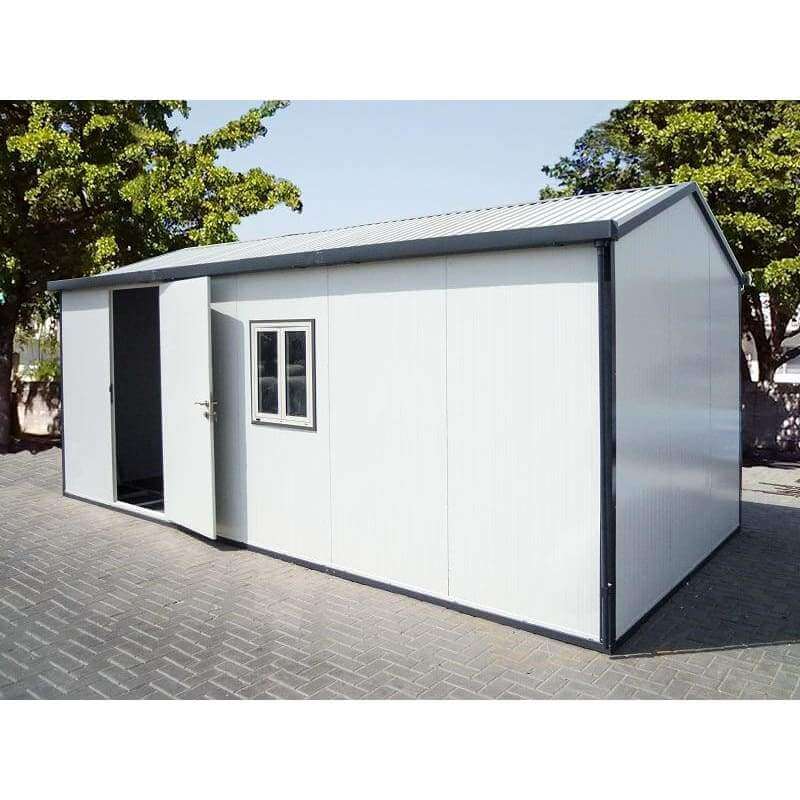 Duramax 16x10 Gable Roof Insulated Building 30952 view of shed sitting in yard