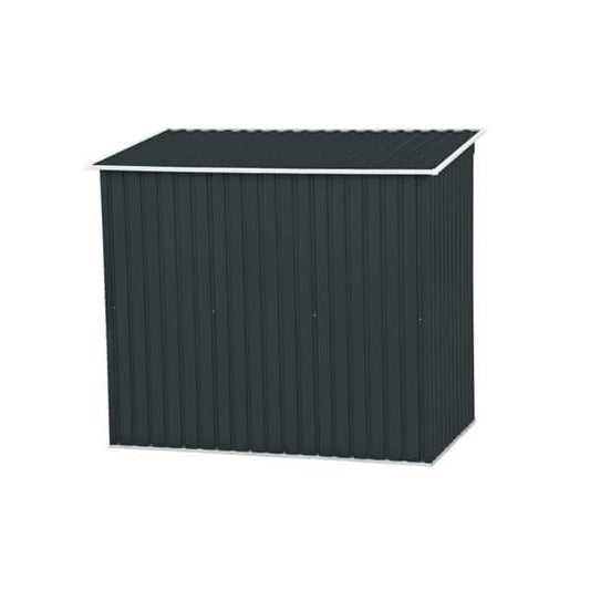 Duramax 8 x 4 Pent Roof Shed Dark Grey with Off White Trim 50651 - Metal Shed back 