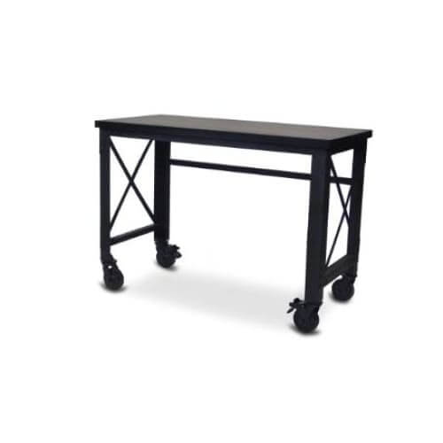 Duramax L52" x D24" x H37" Rolling Worktable No Drawers 68022 corner angle from elevated