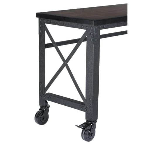 Duramax L52" x D24" x H37" Rolling Worktable No Drawers 68022 close up of corner with rollers
