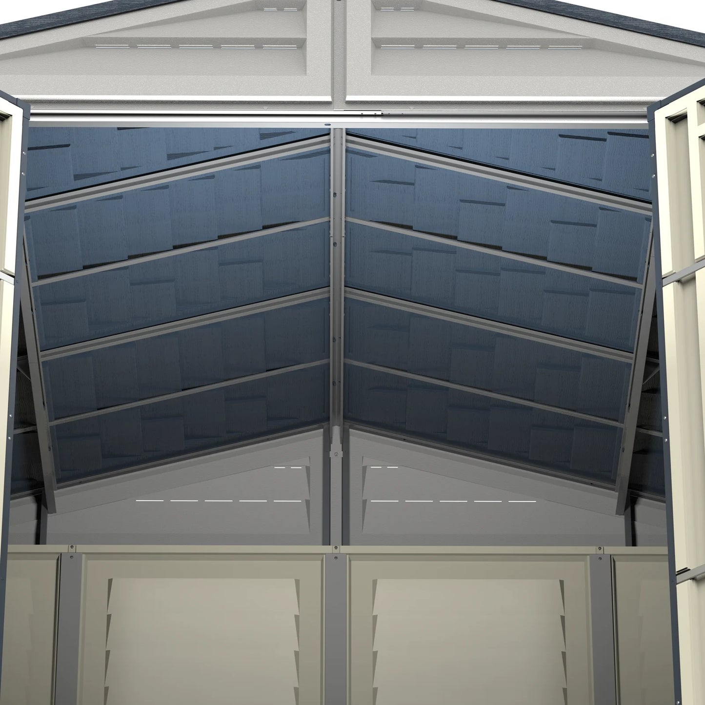 Duramax RidgeLine 10.5x8 vinyl storage shed 10114 roof support detail