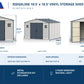 Duramax RidgeLine 10.5x10.5 vinyl storage shed 10124 dimensions diagram