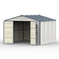 Duramax RidgeLine 10.5x10.5 vinyl storage shed 10124 open angle view