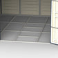 Duramax RidgeLine 10.5x10.5 vinyl storage shed 10124 metal foundation frame detail