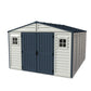 Duramax RidgeLine 10.5x13 vinyl storage shed 10134 in Adobe and Dark Grey