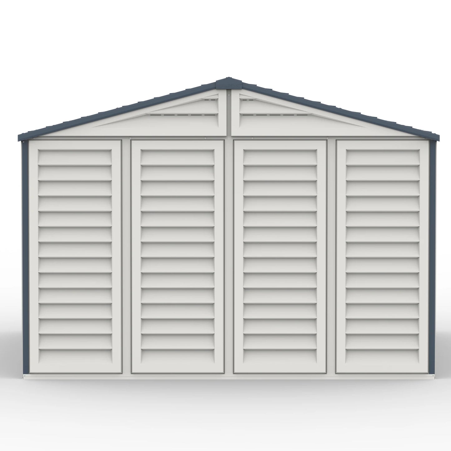 Duramax RidgeLine 10.5x13 vinyl storage shed 10134 rear view