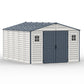 Duramax RidgeLine 10.5x13 vinyl storage shed 10134 opposite front angle view