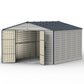 Duramax RidgeLine 10.5x13 vinyl storage shed 10134 open angle view