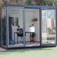 Duramax 10' x 10' Insulated Garden Glass Room Building 32001 front view set up like office