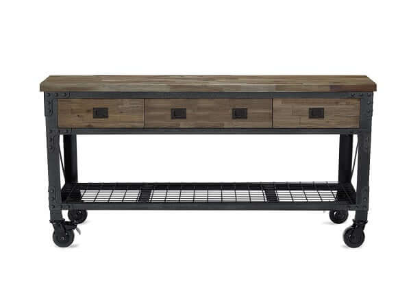 Duramax 72"Wx24"D 3-Drawer Rolling Workbench Aged Macadamia 68001M