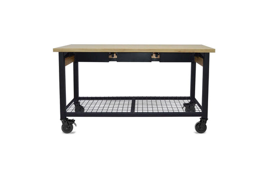 Duramax Rove 62 in. x 24 in. 3-Drawer Mobile Workbench with Solid Wood Top 68004