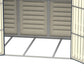Duramax RidgeLine 10.5x5 vinyl storage shed 10105 interior view of the metal foundation frame