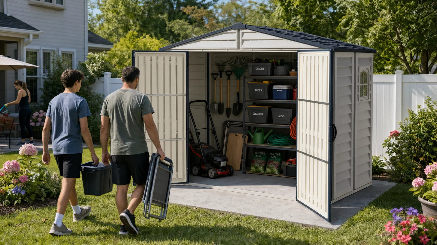 Duramax Ridgeline 8x6 Vinyl Storage Shed 10086