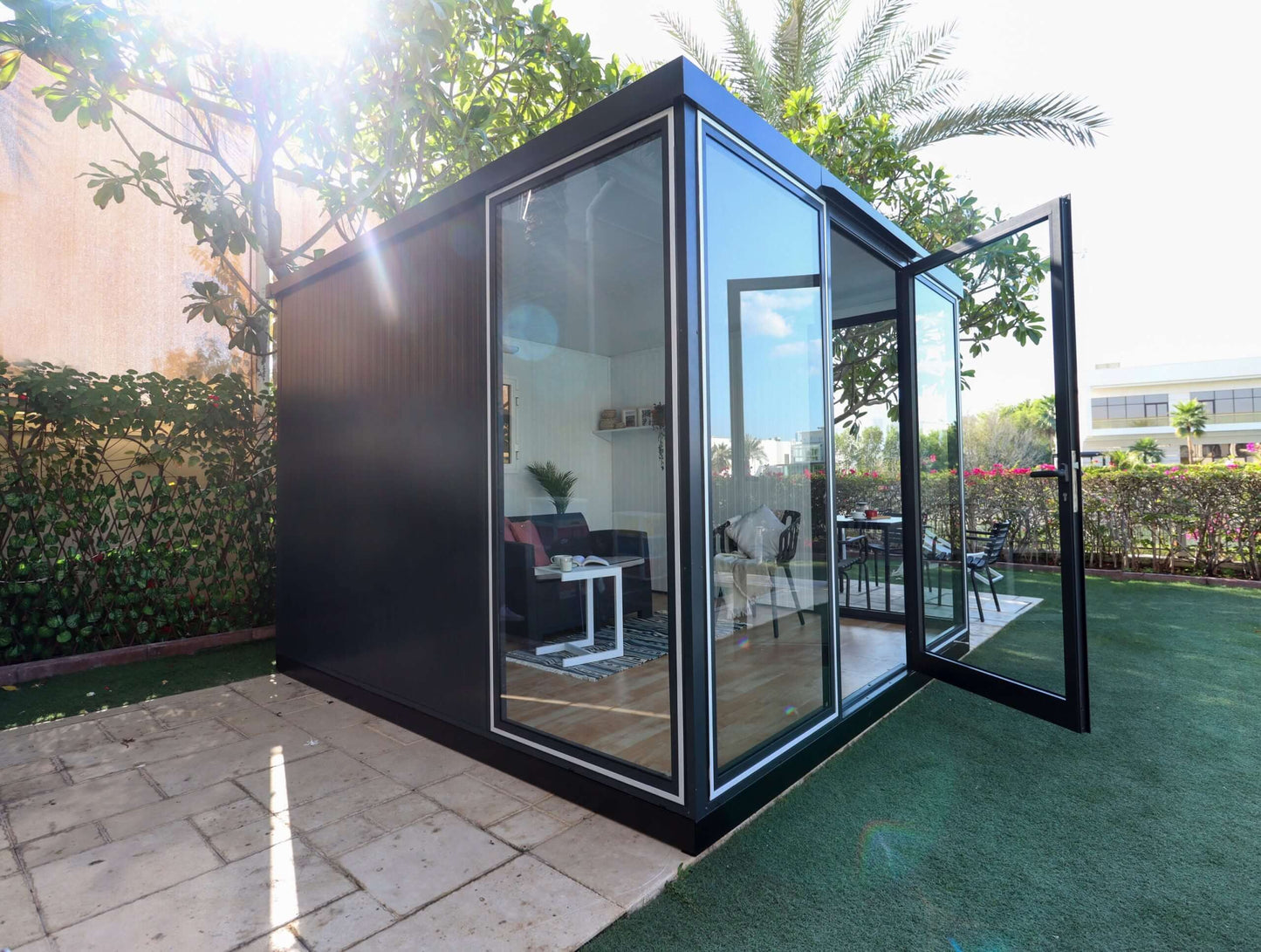 Duramax 10' x 10' Insulated Garden Glass Room Building 32001 side view door open