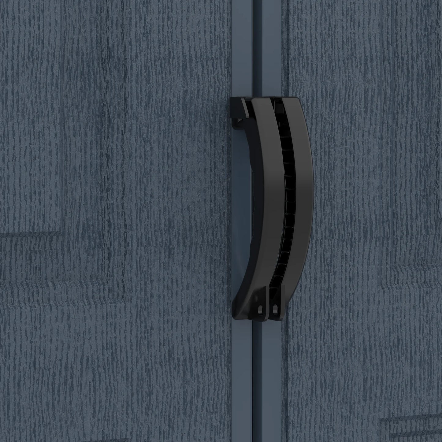 Duramax RidgeLine 10.5x5 vinyl storage shed 10105 double-door handle detail