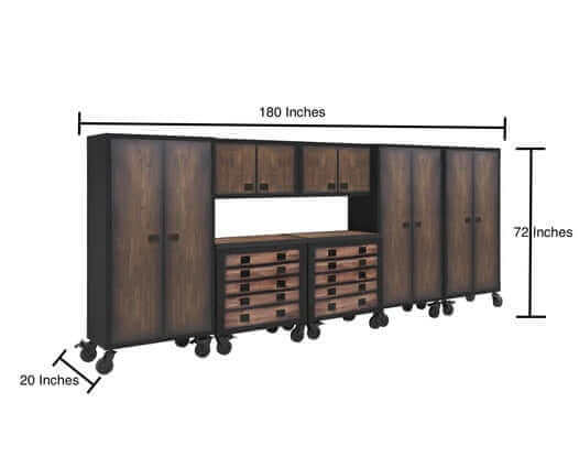 Duramax 10-Piece Garage Storage Combo Set with Tool Chests, Wall Cabinets Free Standing Cabinets with dimensions
