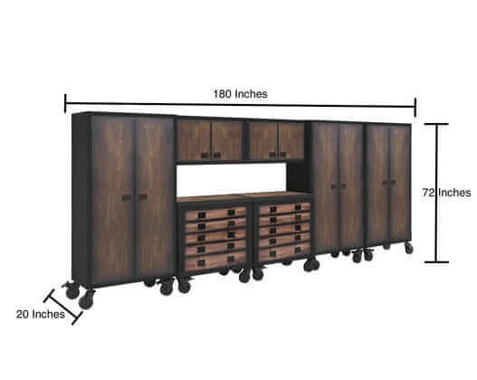 Duramax 7-Piece Garage Storage Combo Set Tool Chests, Wall Cabinets, Free Standing Cabinets dimensions