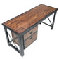 Duramax Jackson 62" Industrial Metal & Wood desk with drawers 68050 top down angle view
