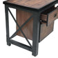 Duramax Jackson 62" Industrial Metal & Wood desk with drawers 68050 end view from above angle