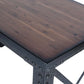 Duramax Weston 72" Industrial Metal & Wood desk with shelves 68052 close up of topside