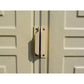 alt="Duramax 10.5’ x 5.0’ Woodbridge with Foundation 00283 Close up of door handle