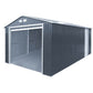 Duramax 12x26 Imperial Metal Garage Dark Gray w/ White Trim 55151 - Imperial Metal Garage
