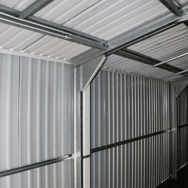 Duramax 12x26 Imperial Metal Garage Dark Gray w/ White Trim 55151 - Imperial Metal Garage