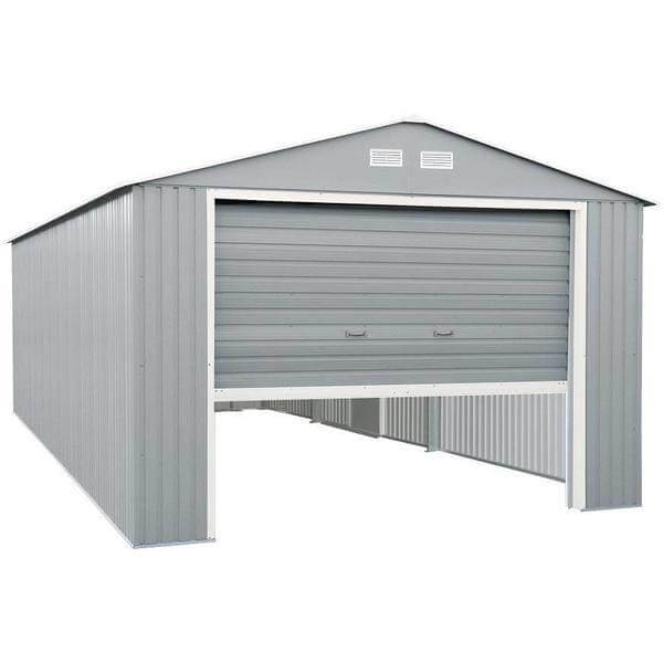 Duramax 12x26 Imperial Metal Garage Light Gray w/Off White 55152 - Imperial Metal Garage