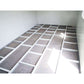 Duramax 16x10 Gable Roof Insulated Building 30952 interior view of foundation kit grid