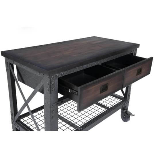 Duramax 48 x 24 2 Drawer Industrial Workbench 68002 - Workbench close up drawer out