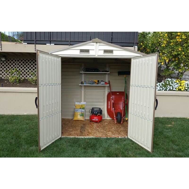 Duramax 8’ x 6’ StoreAll Vinyl Shed with Foundation 30115 - StoreAll Vinyl Shed