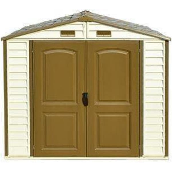 Duramax 8 x 6 StoreAll Vinyl Shed with Foundation 30115 front view