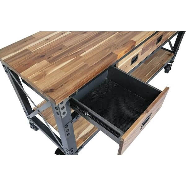 Duramax Darby 72" Metal & Wood kitchen island Desk w/ Drawers 68051