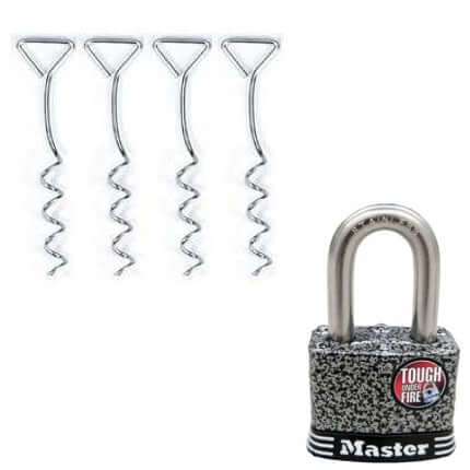 BEST DEAL Shed Security Bundle GoHa100 Padlock & Anchor Kit - Maximum Security for Sheds from wind and theft